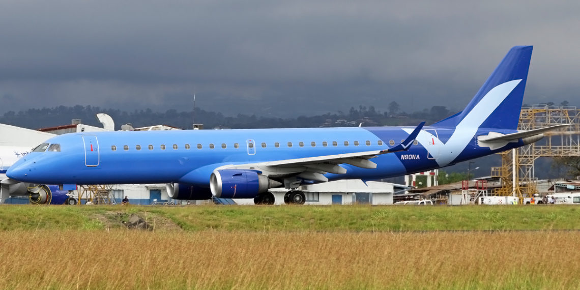 A Breeze vai operar os Embraer E190s ex-Azul antes de receber seus Airbus A220s ainda este ano. (Foto: Denis González Díaz / @denis_costa_rica_spotter)