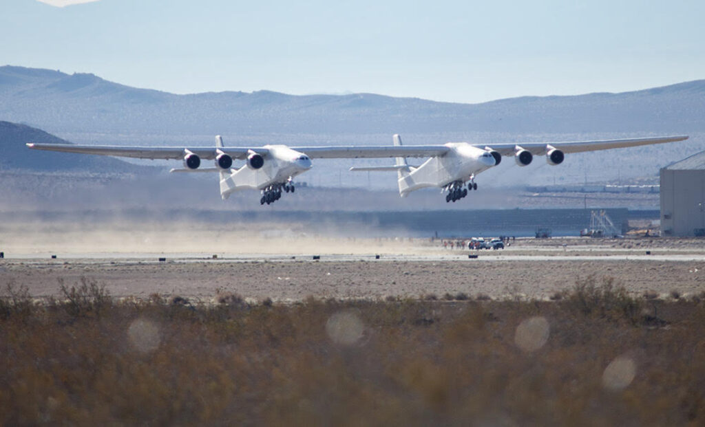 IMAGENS E VÍDEO: Stratolaunch ‘Roc’ decola para seu terceiro voo de ...